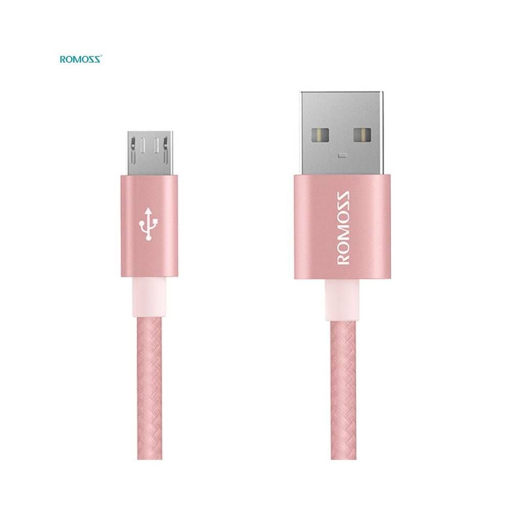 ROMOSS CB3034 - CABLE DE TIPO C(USB 3.1) MACHO A USB2.0 MACHO CARGA RAPIDA / 1M / 2.4A / COLOR ROSA
